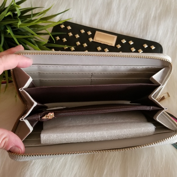 JUST IN! Black OR Cream Studded Zip Wallets! - Picture 3 of 3